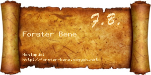 Forster Bene névjegykártya